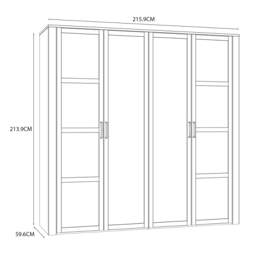 Szafa z lustrem 220 cm Dąb Riviera/Modrzew Jasny Sibiu